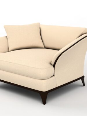 Modern Upholstered Armchair with Accent Pillow - Contemporary Design