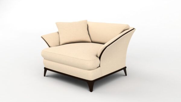 Modern Upholstered Armchair with Accent Pillow - Contemporary Design